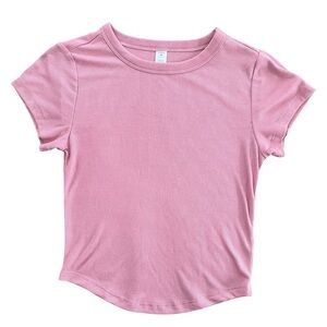 Old Navy Pink Short Sleeve Ribbed Tee